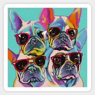 Colorful Cool Dog French Bulldog Vibes! Sticker